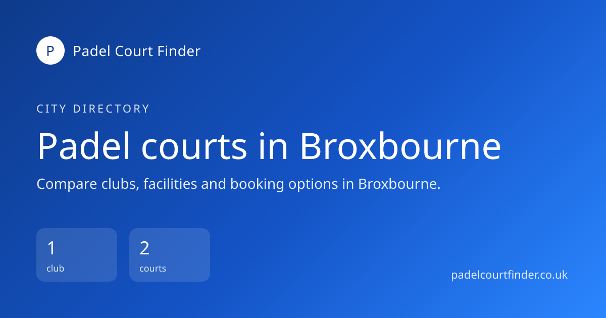 Padel Courts in Broxbourne | Padel Court Finder | Padel Court Finder