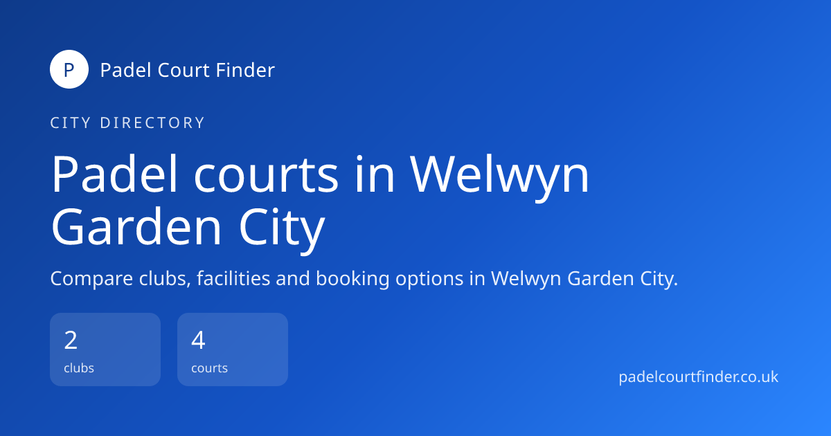 Padel Courts in Welwyn Garden City | Padel Court Finder | Padel Court ...