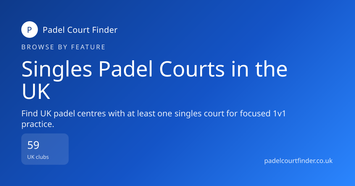 Singles Padel Courts in the UK | Padel Court Finder | Padel Court Finder