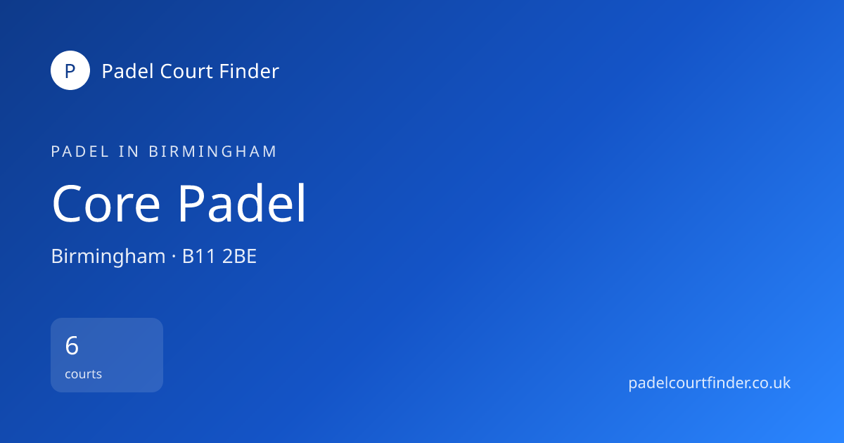Core Padel - Padel Court in Birmingham | Padel Court Finder | Padel ...